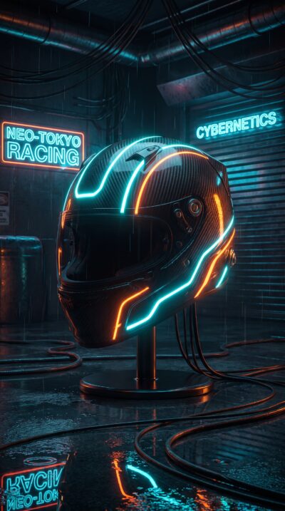 Neon Racer Helmet Wallpaper